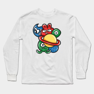 Planet Alien Monster Doodle Long Sleeve T-Shirt